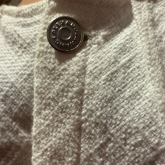 T By Alexander Wang Sleeveless Frayed White Women’s Shift Dress - Picture 5 of 9